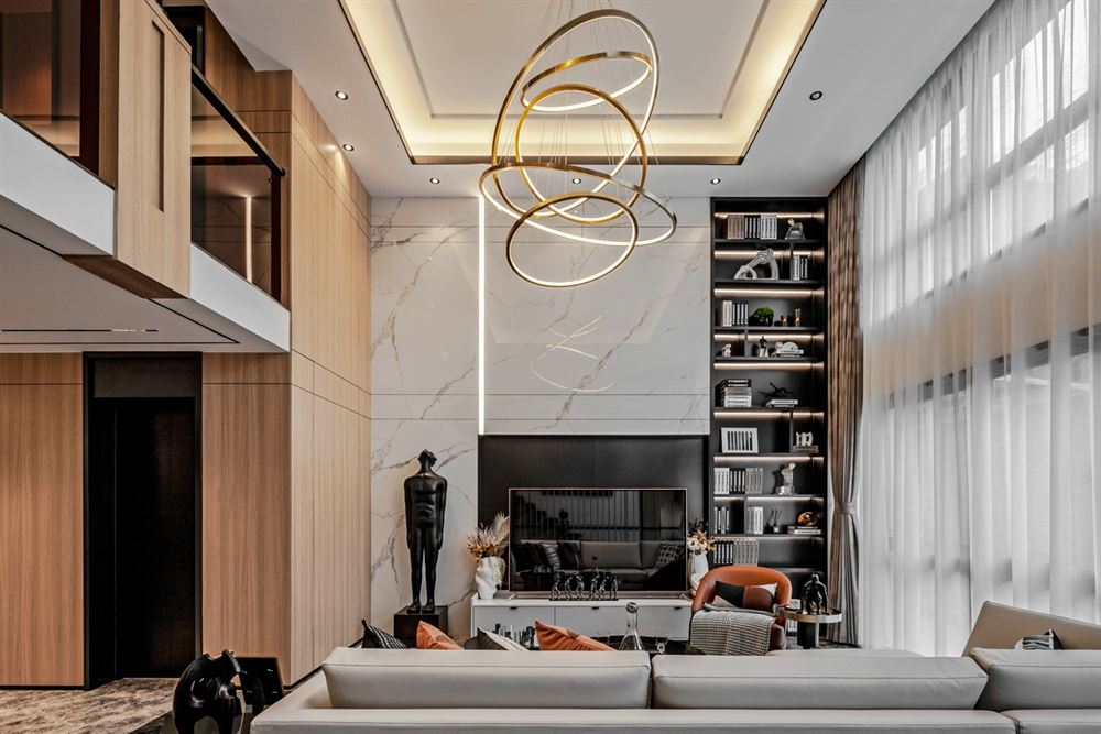 宜宾室内装修骊都国际202平方米复式-现代轻奢风格室内设计家装案例
