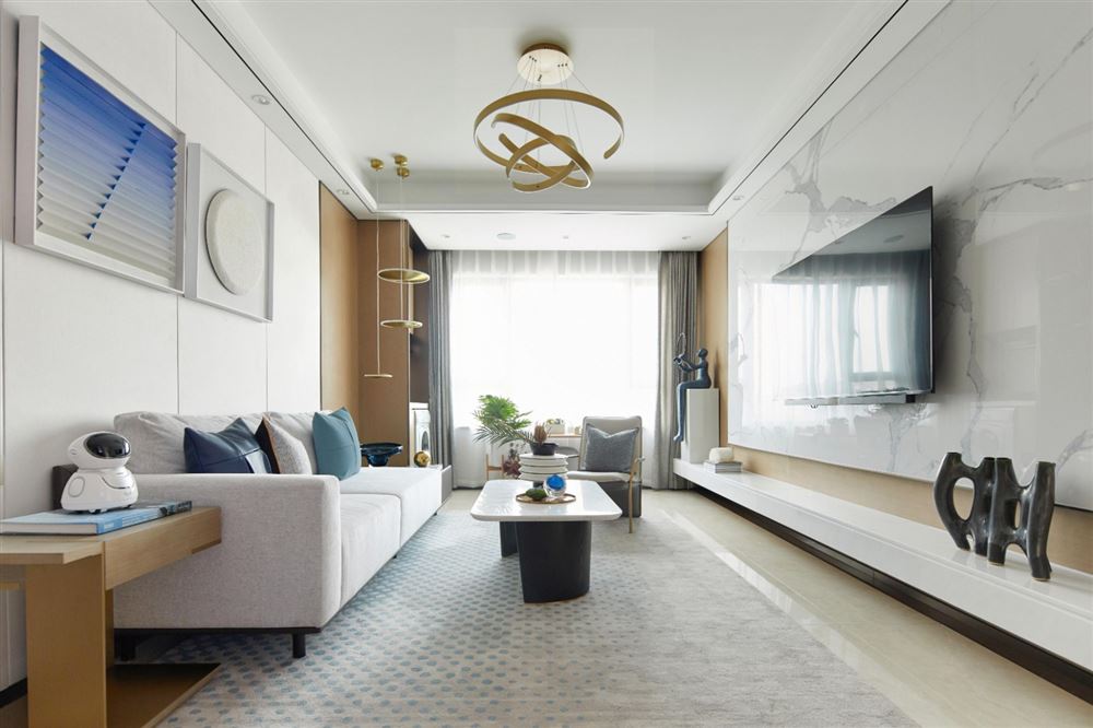 宜宾室内装修滨海俊园93平米三居-现代简约风格室内设计家装案例