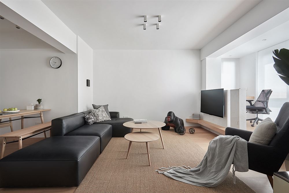 宜宾装修设计万科金域中央108平方米三居-现代极简风格室内家装案例效果图