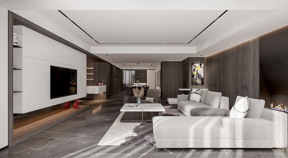 宜宾室内装修劲嘉金棕榈湾192平米平层-现代风格室内设计家装案例